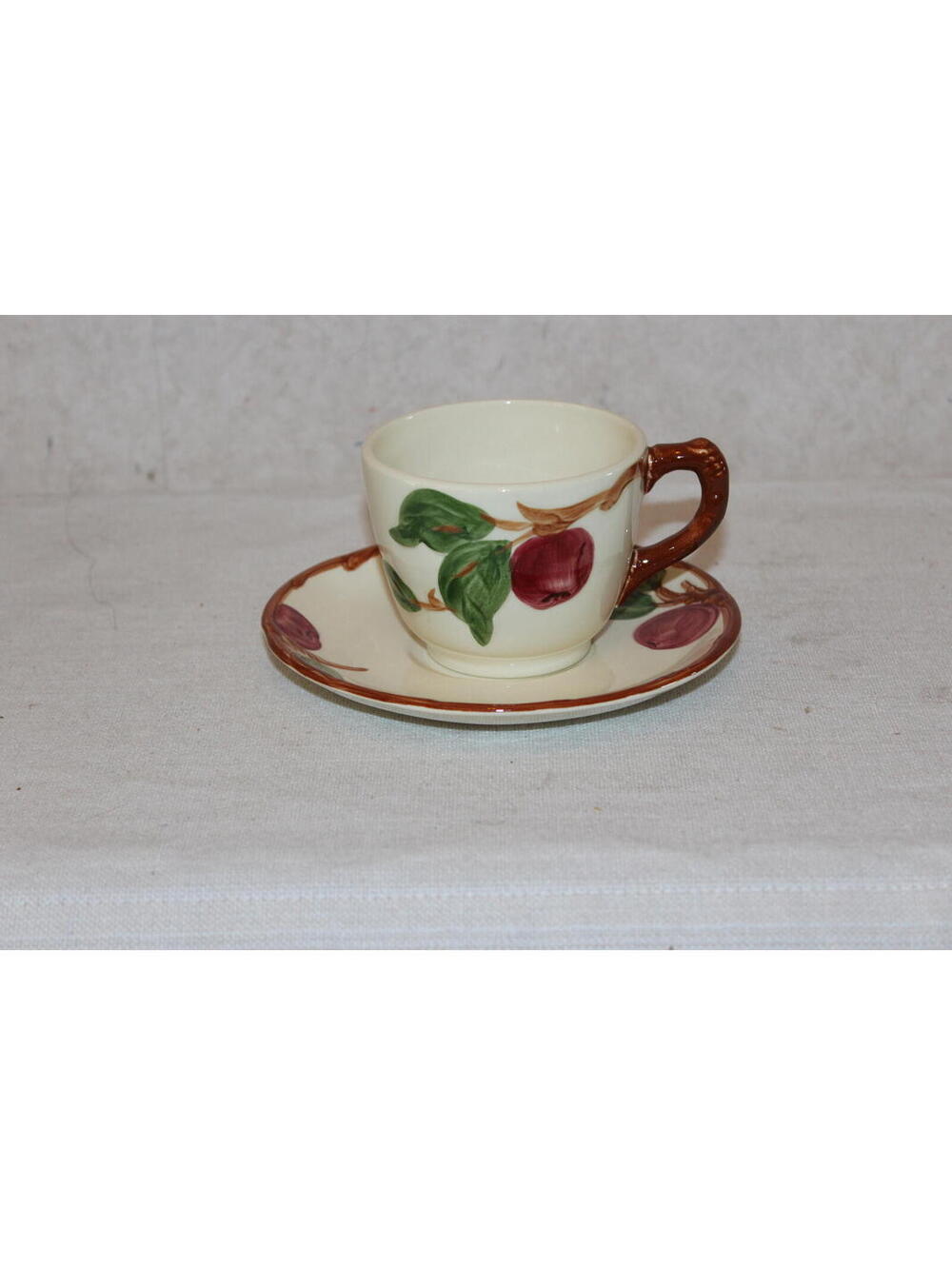 Vintage Franciscan Apple Cup & Saucer Set USA Hand Painted Earthenware